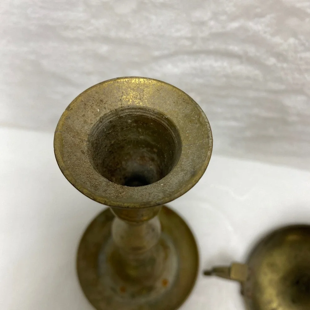 Vintage Brass Candlestick Holder Ornate‎ Small Taper Candle Holder Dinner Table